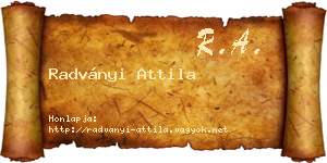 Radványi Attila névjegykártya