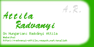 attila radvanyi business card