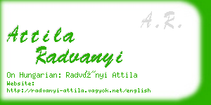 attila radvanyi business card